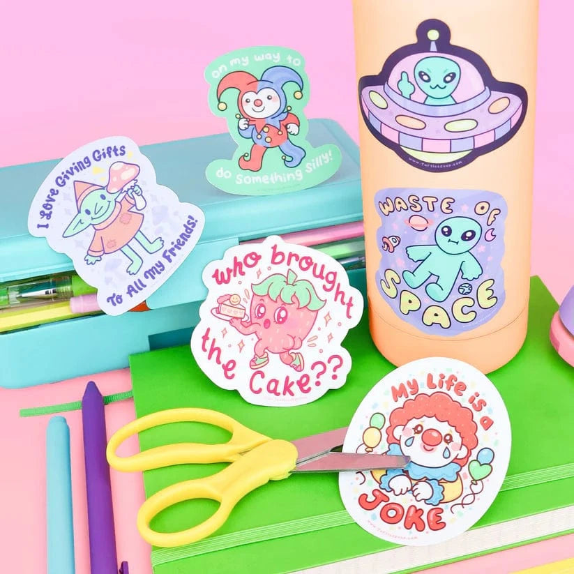 Turtle's Soup Cards Flipping Off Alien Silly Vinyl Sticker | Turtle's Soup