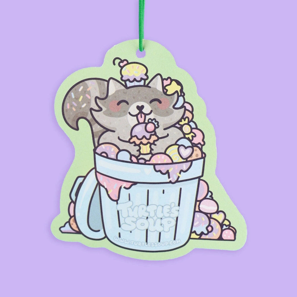 Turtle's Soup Cards Trashy Treats Raccoon, Car Decor, Cute, Air Freshener | Turtle's Soup