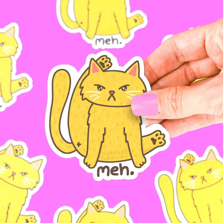 Turtle's Soup Sticker Funny Cat Butt Disgruntled Unhappy Kitty Vinyl Sticker