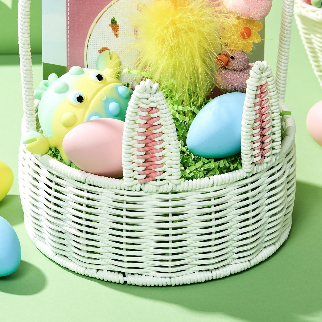 Two's Company Basket Hand-Woven Faux Wicker Easter Bunny Baskets