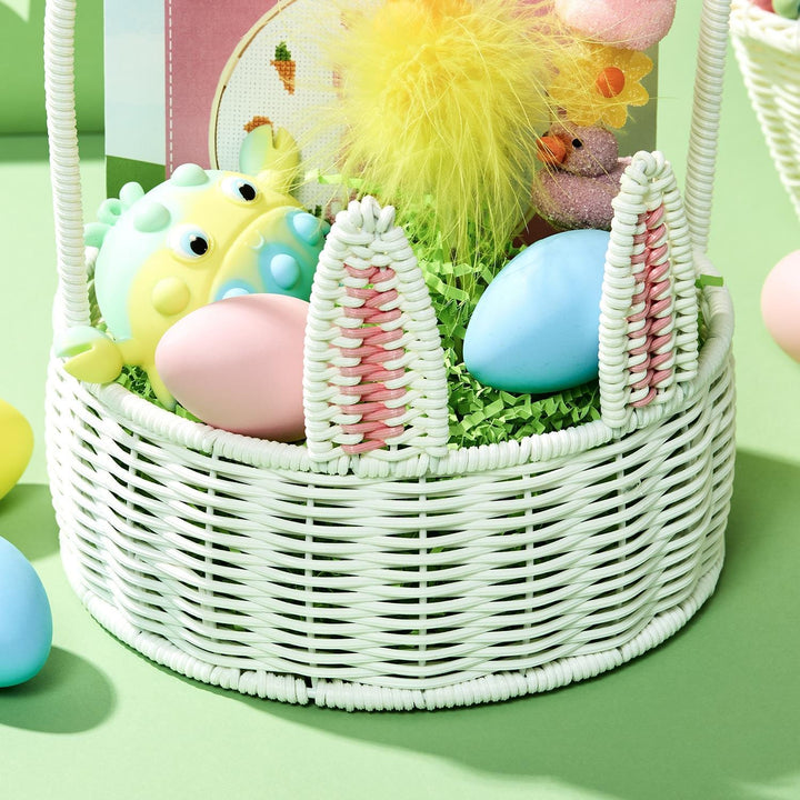 Two's Company Basket Hand-Woven Faux Wicker Easter Bunny Baskets