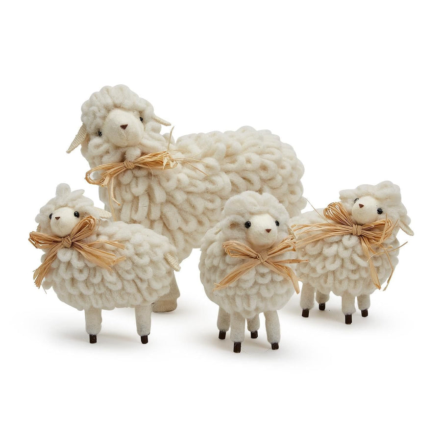 Two's Company Easter Decor Hand-Crafted Easter Sheep with Raffia Tie