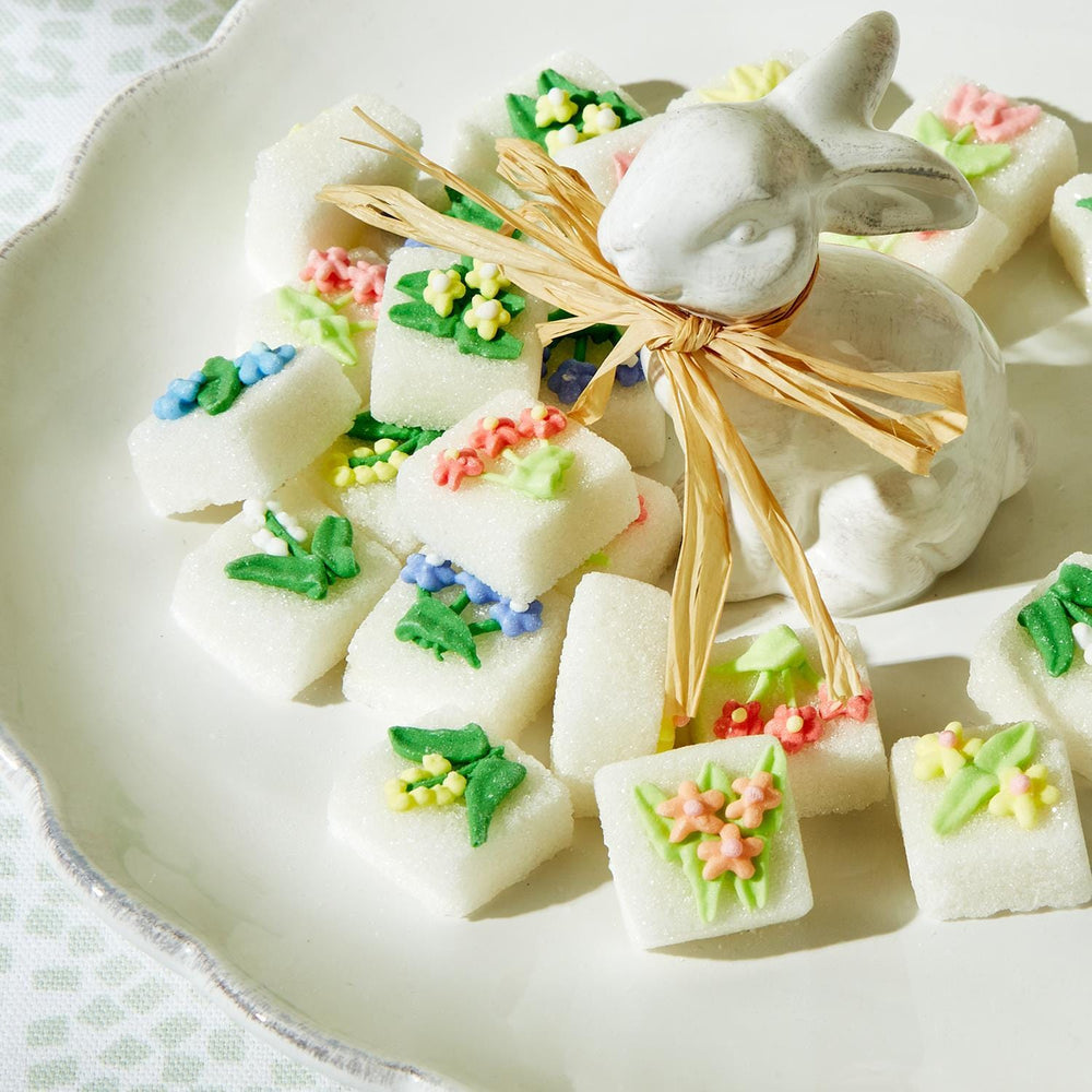 Two's Company Easter Decor Pretty Sweet Set of 18 Hand-Decorated Sugar Cubes in Gift Box