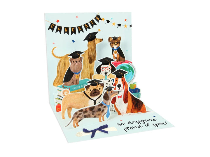 Up With Paper Cards Grad Dogs Pop-Up Card