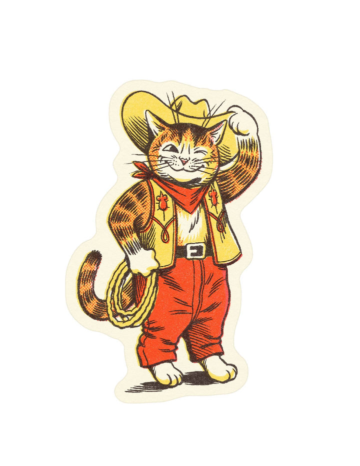 Wallflower Paper & Party Cards Cowboy Kitty Sticker