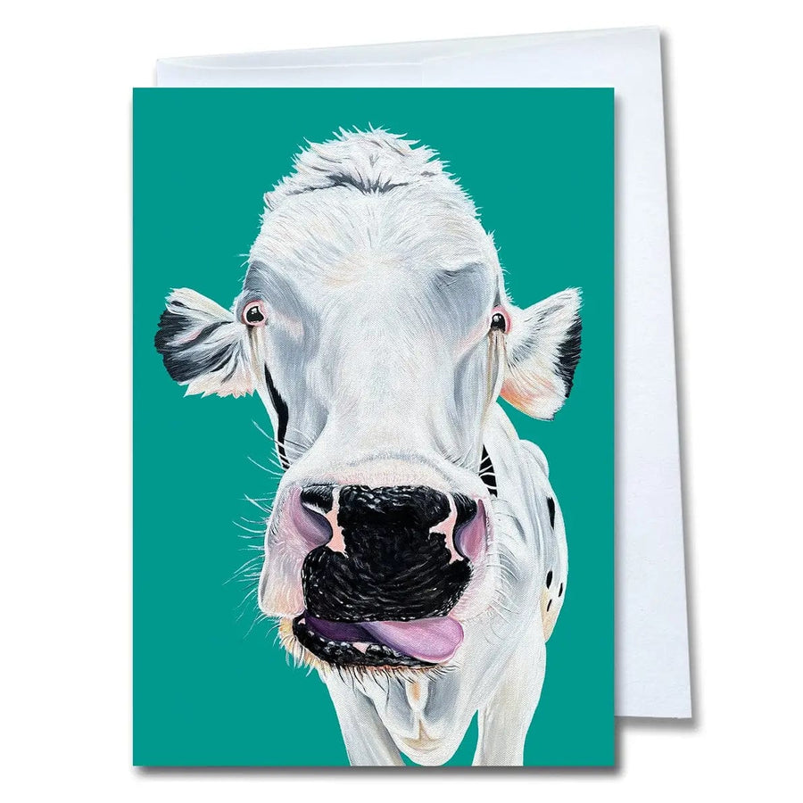 Woollybear Explores Card Buddha the Cow Greeting Card