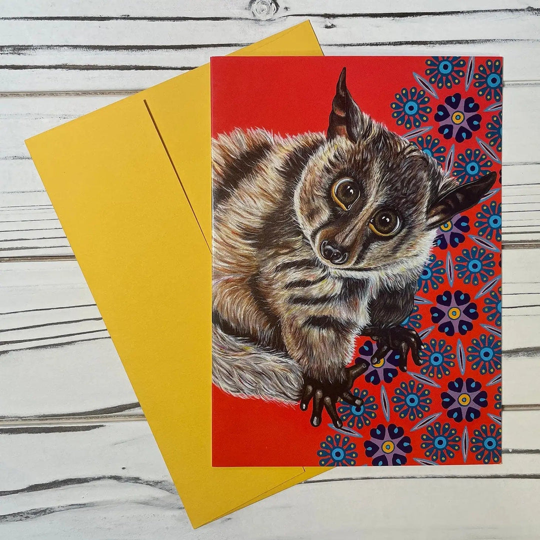 Woollybear Explores Card Gizmo the Bushbaby Greeting Card