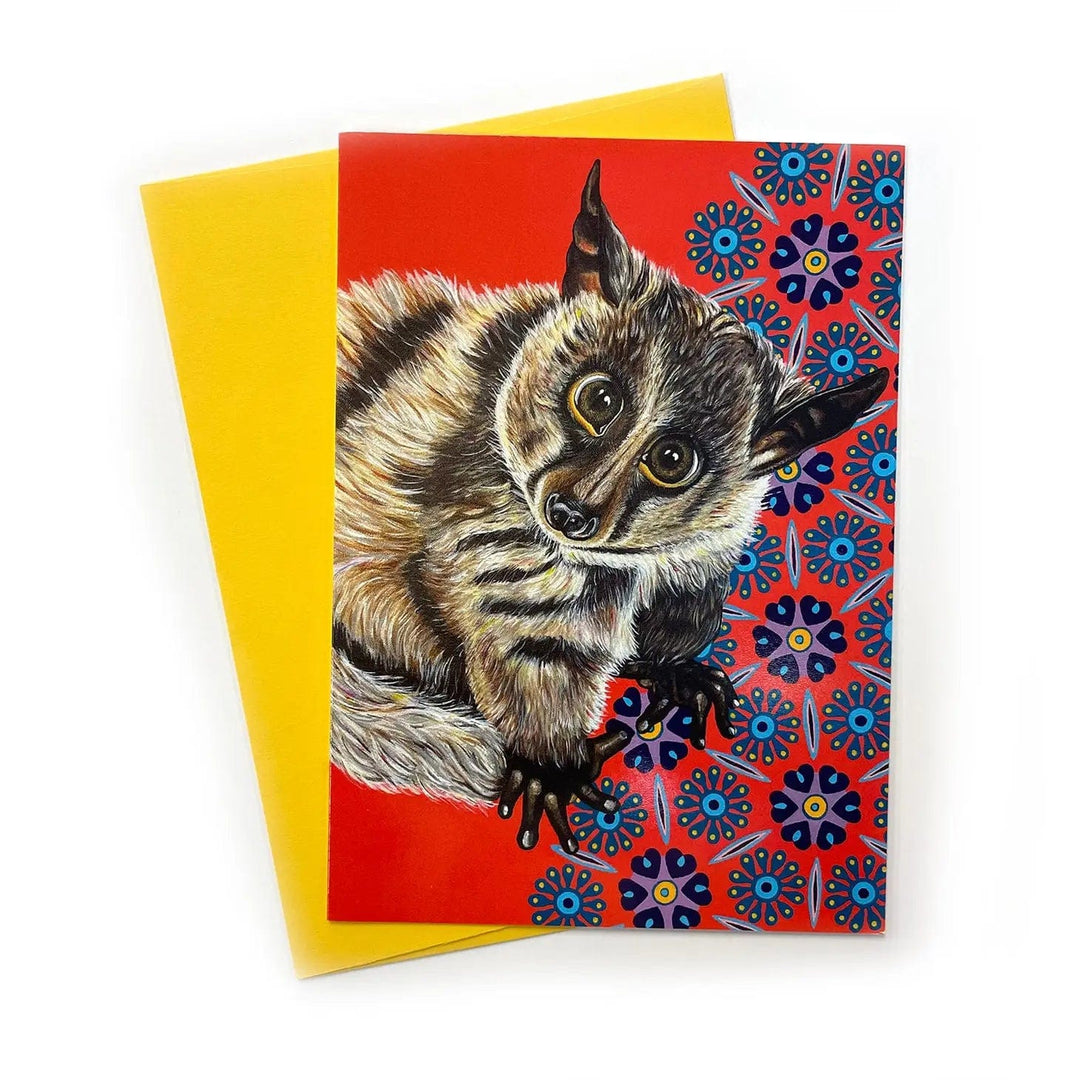 Woollybear Explores Card Gizmo the Bushbaby Greeting Card
