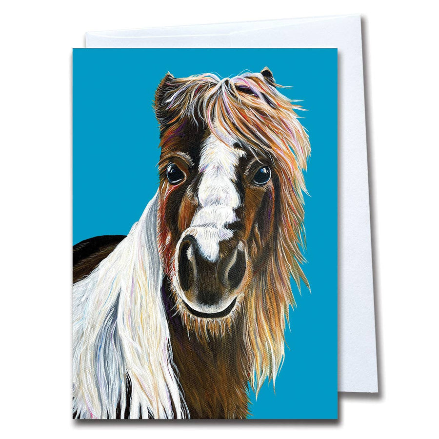 Woollybear Travels Card Miniature Pony Greeting Card -Little Bit