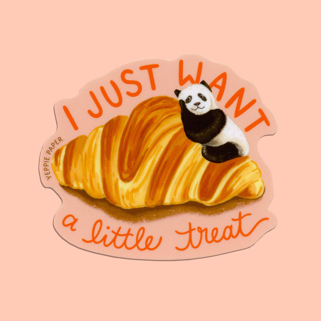 Yeppie Paper Cards Croissant Panda Pastry Dessert Treat Sticker