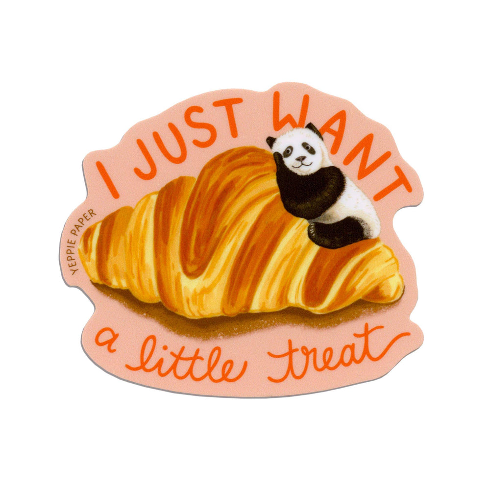 Yeppie Paper Cards Croissant Panda Pastry Dessert Treat Sticker