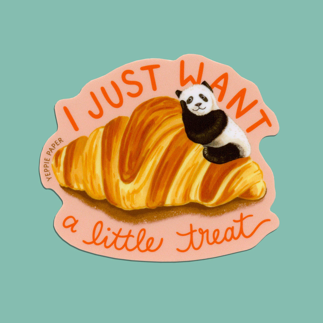 Yeppie Paper Cards Croissant Panda Pastry Dessert Treat Sticker