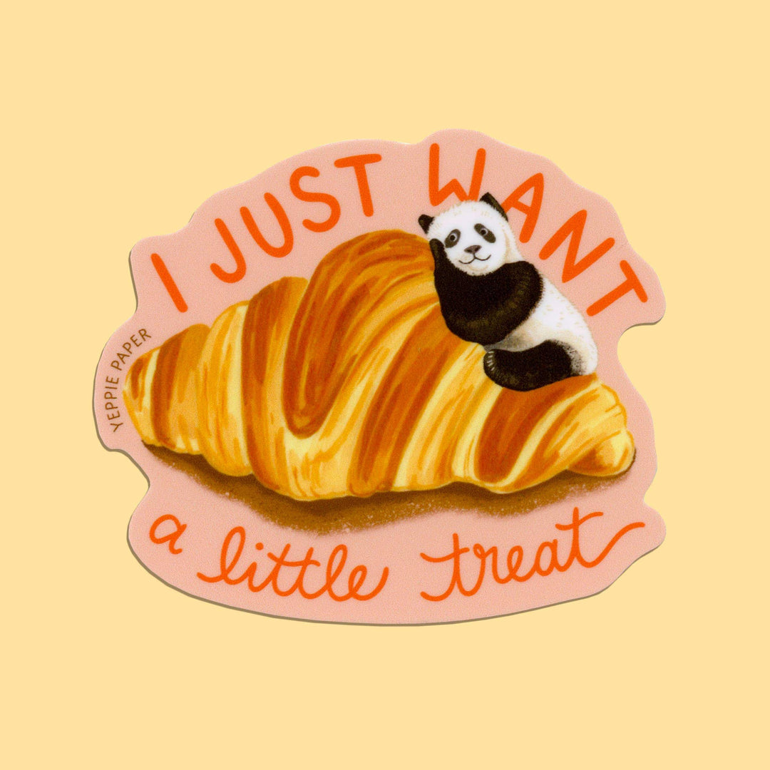 Yeppie Paper Cards Croissant Panda Pastry Dessert Treat Sticker