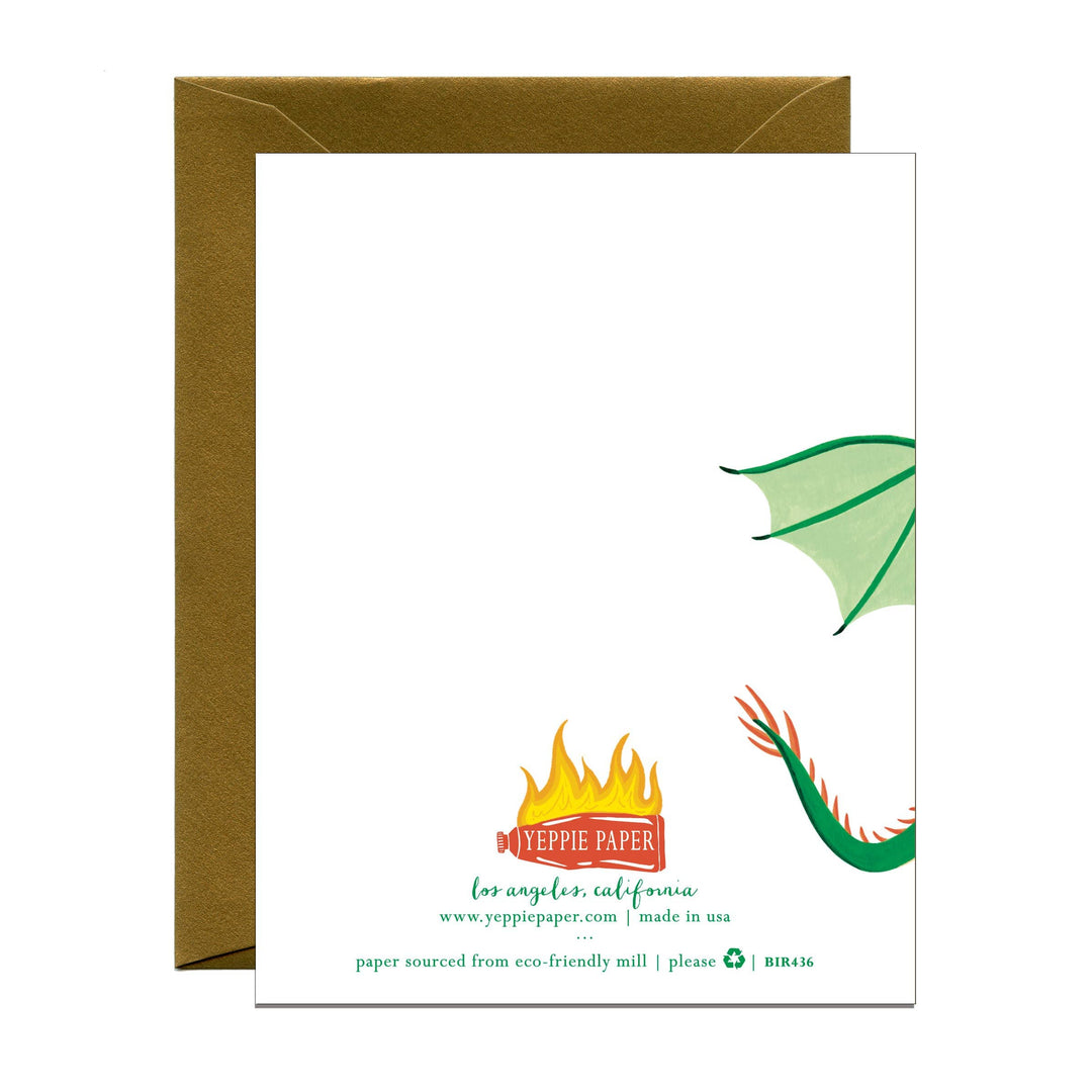 Yeppie Paper Cards Fiery Flying Dragons Mythical Birthday Card