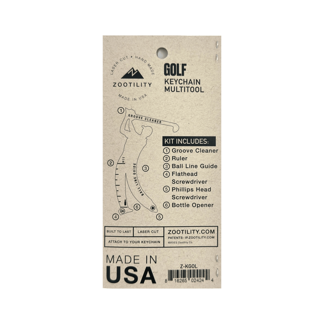 Zootility Tool Golf Key 6-in-1 Keychain Multi-Tool