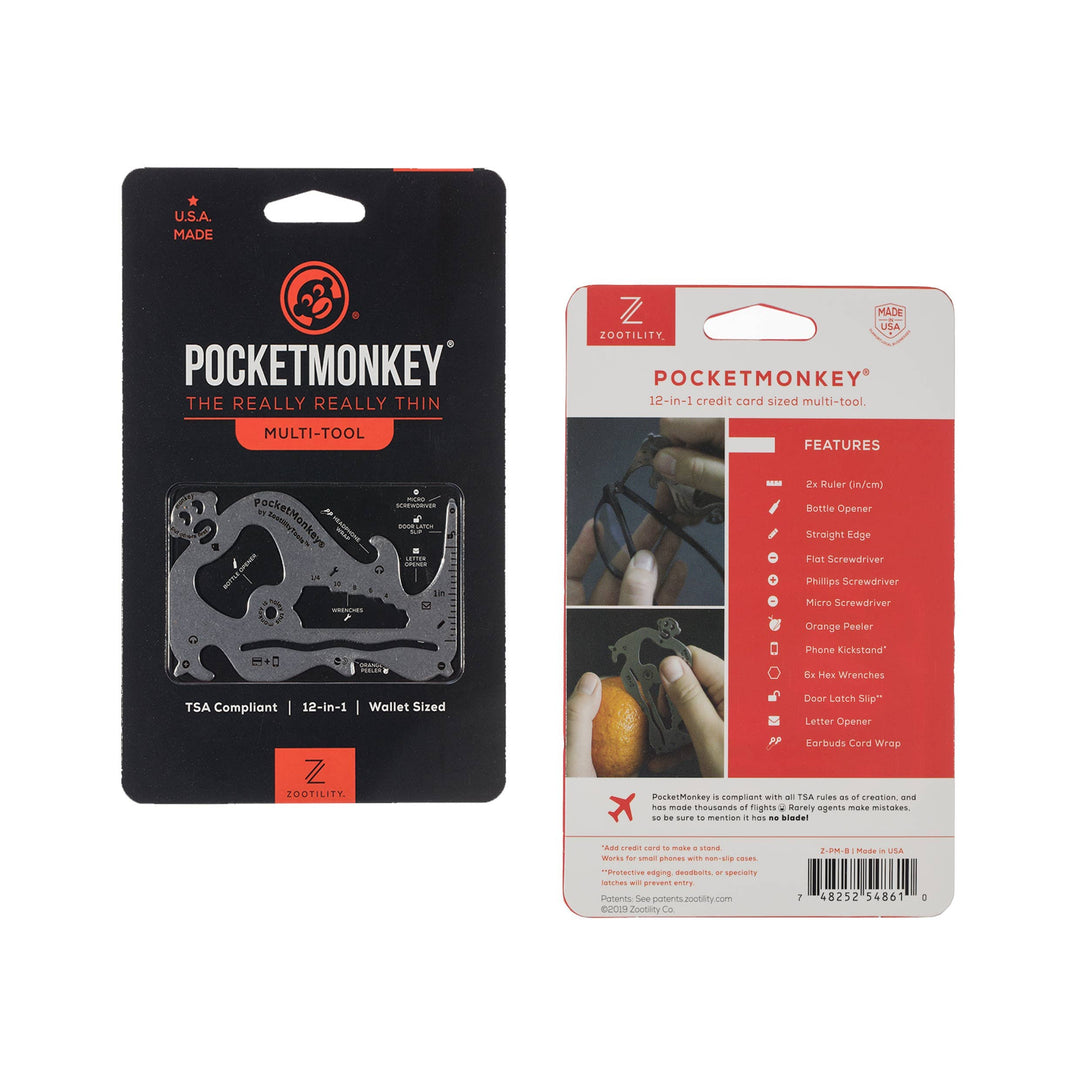 Zootility Tool PocketMonkey 12-in-1 Card Multi-Tool