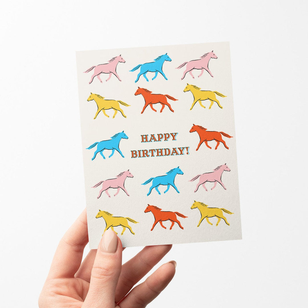 Antiquaria Card Horses Birthday Greeting Card