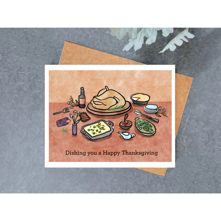 Brightspot Design Single Card Dishing You Thanksgiving