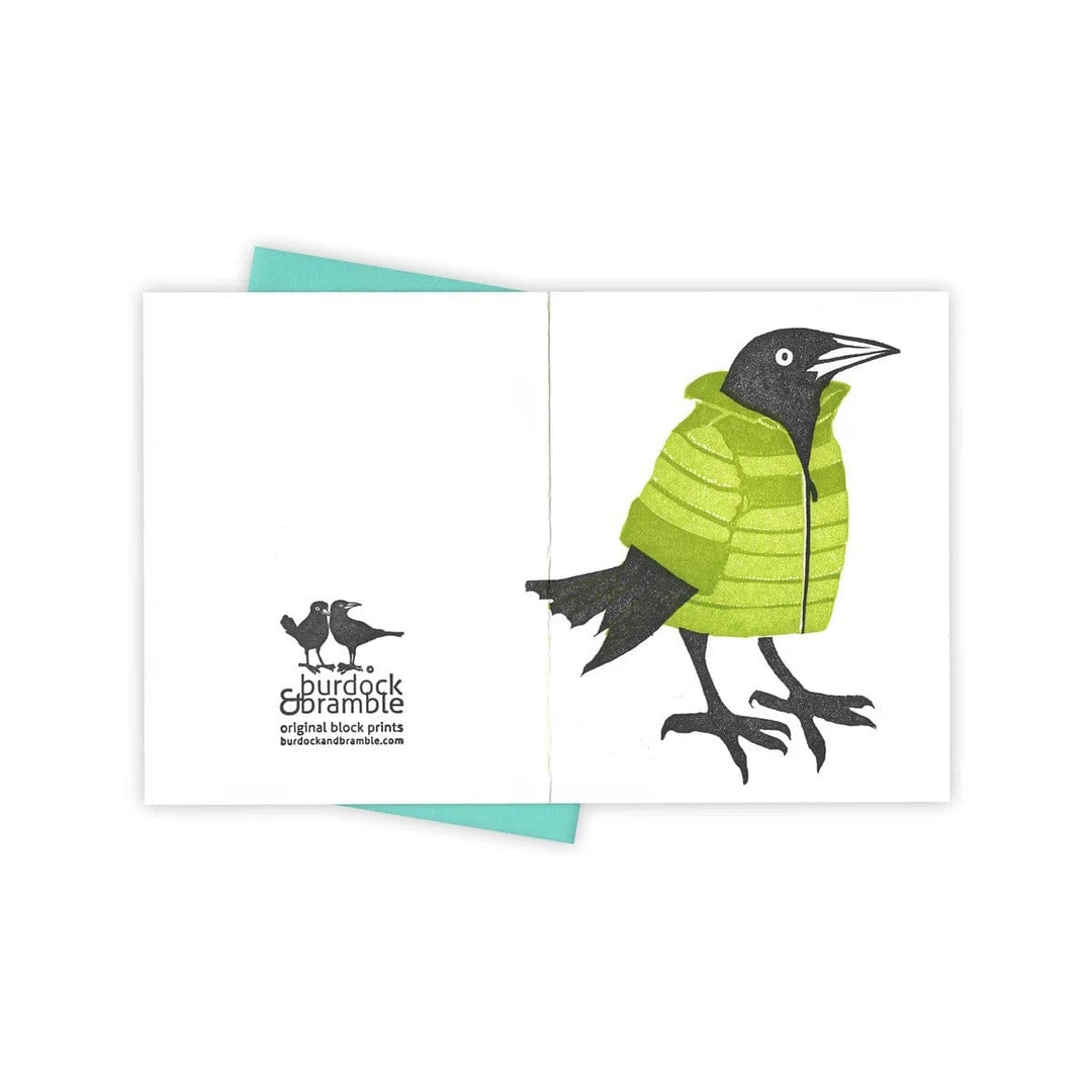 Burdock & Bramble Puffer Jacket Grackle Card