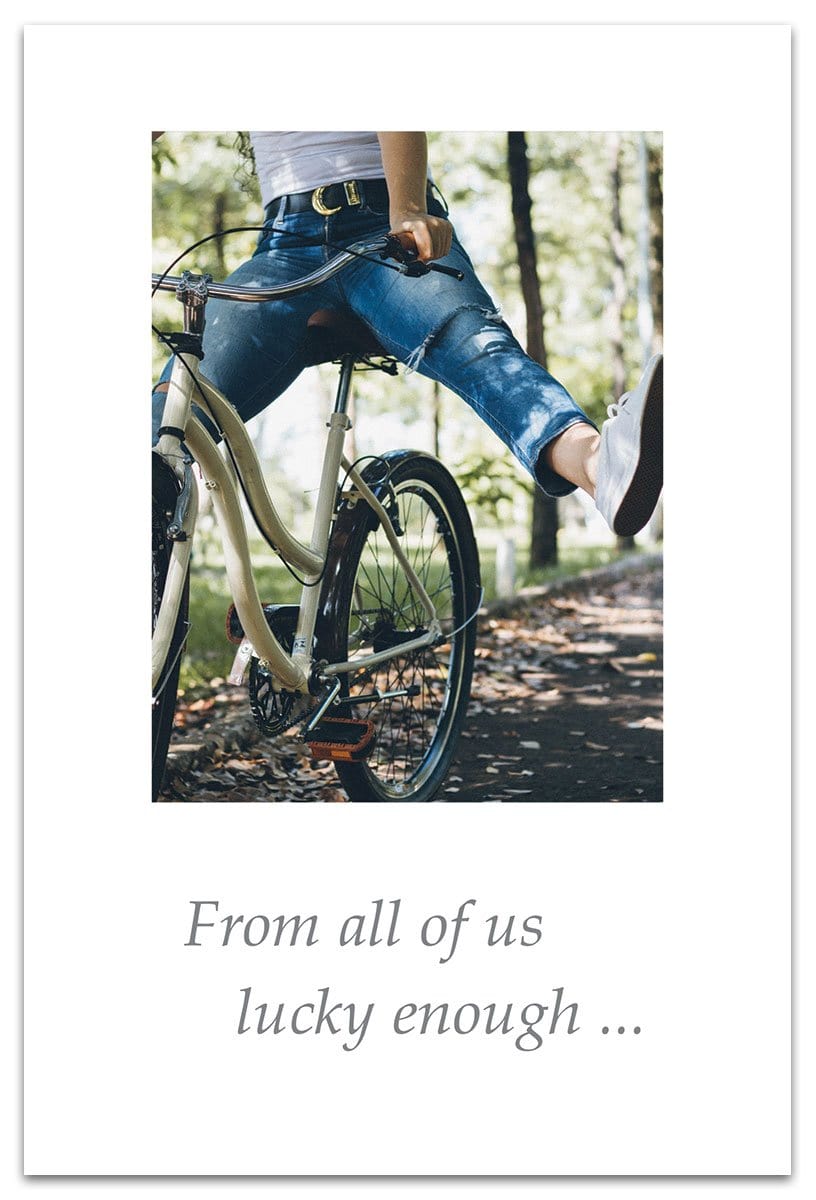 Cardthartic Card Woman on Bike Birthday Card