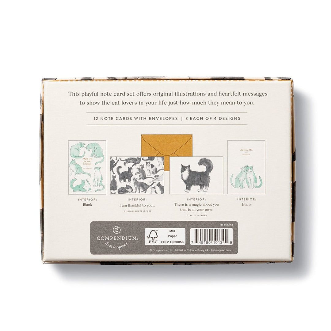 Compendium Boxed Card Set Cat-Themed Boxed Note Card Set