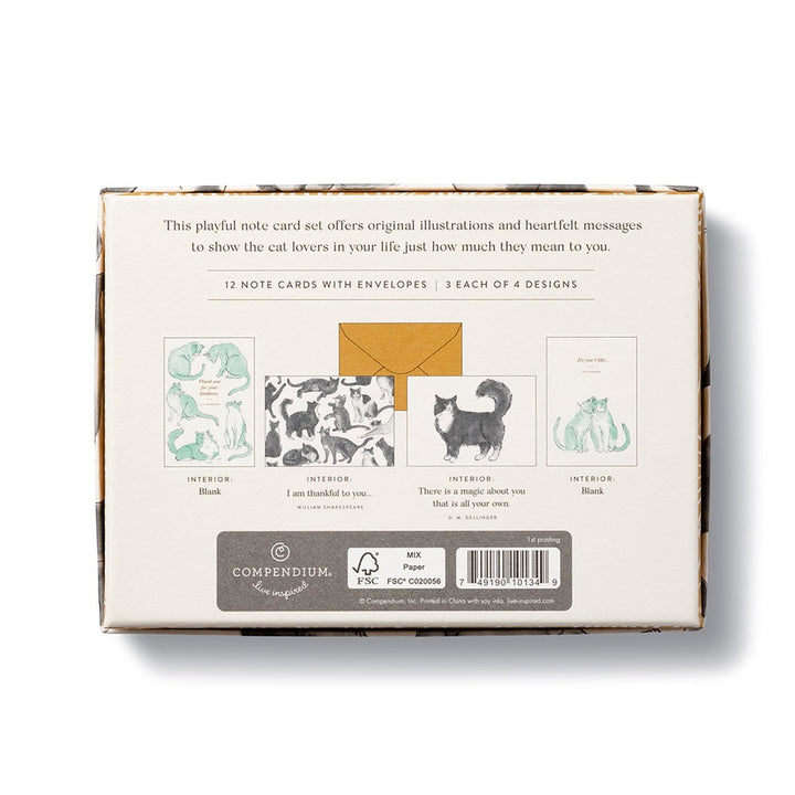 Compendium Boxed Card Set Cat-Themed Boxed Note Card Set