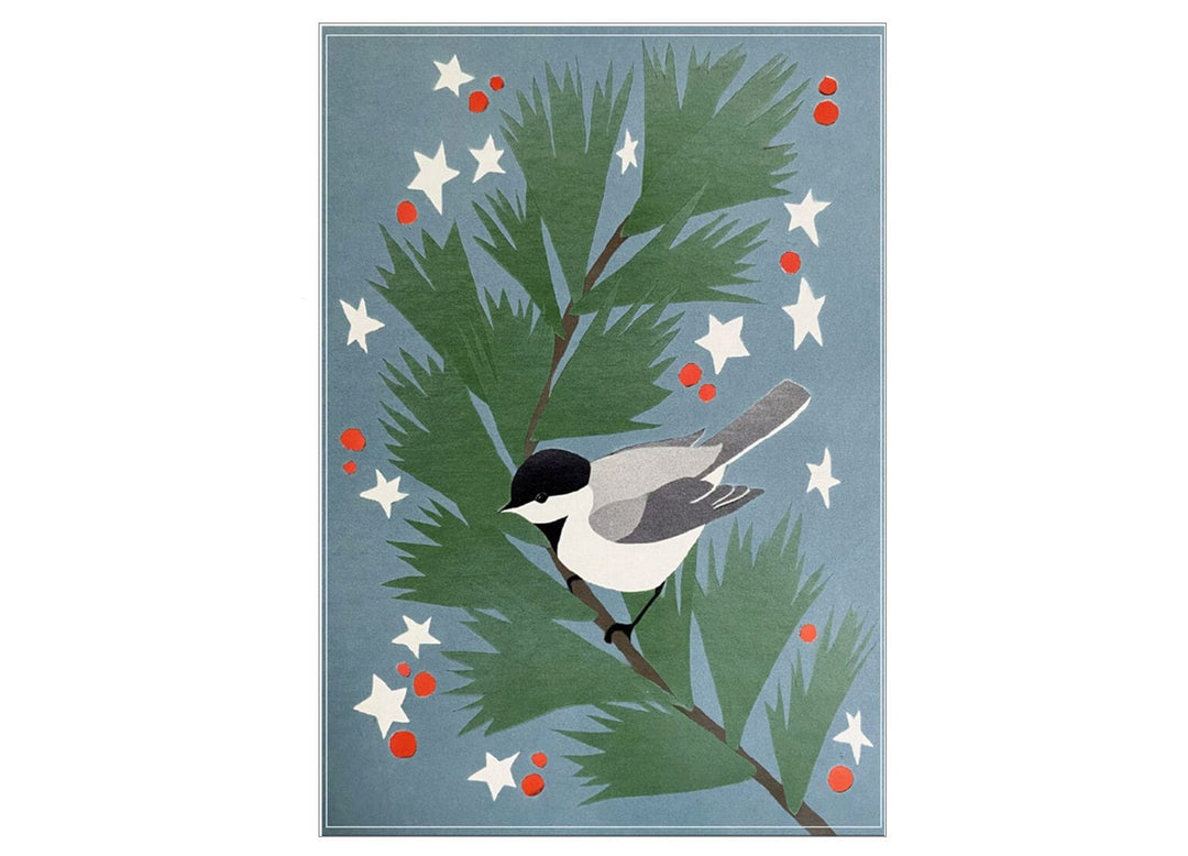 Crane Creek Graphics Boxed Card Set Chickadee Swag Holiday Boxed Card Set