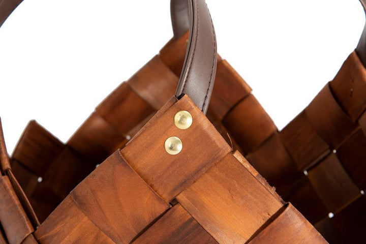 Seagrass Baskets with Leather Handles Basket Creative Coop