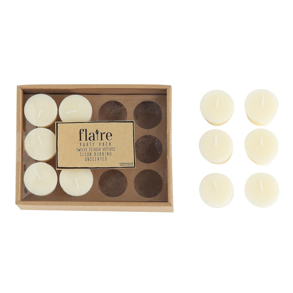 Creative Coop Candle Unscented Votive Candles In Box, Set of 12