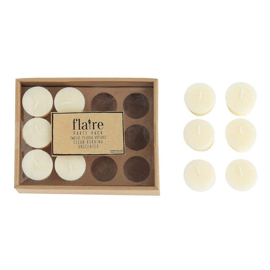 Creative Coop Candle Unscented Votive Candles In Box, Set of 12