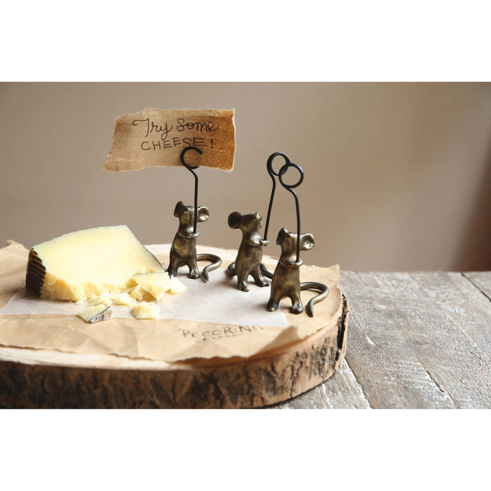 Creative Coop Cast Iron Mouse Card Holder
