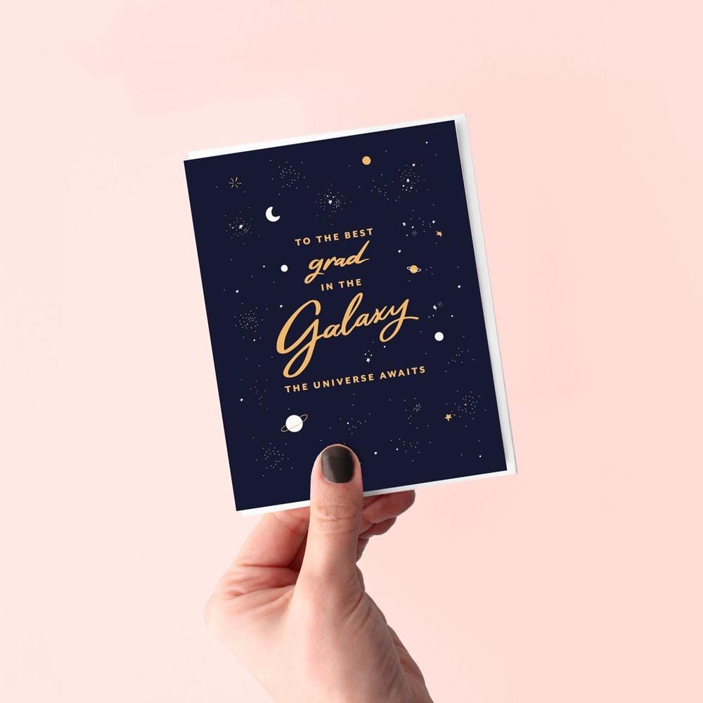 Dahlia Press Card Galaxy Grad Card