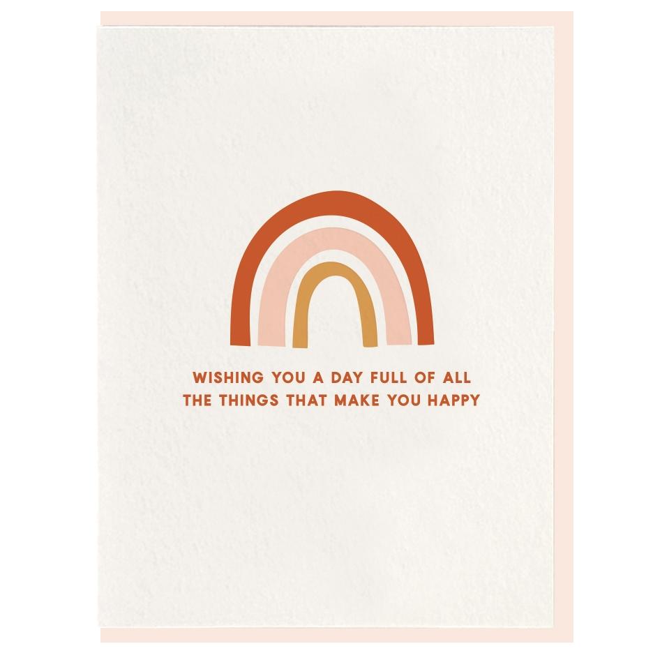 Dahlia Press Card Rainbow Letterpress Card