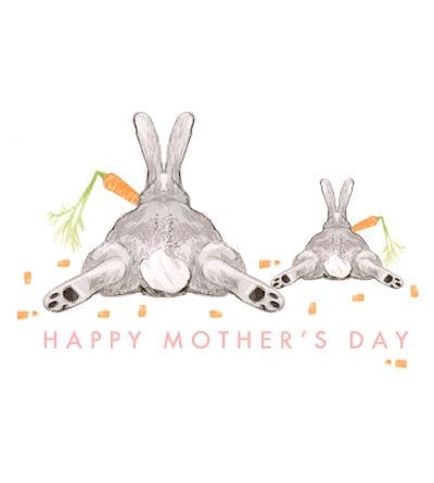 Dear Hancock Card Mom and Baby Bunny Card