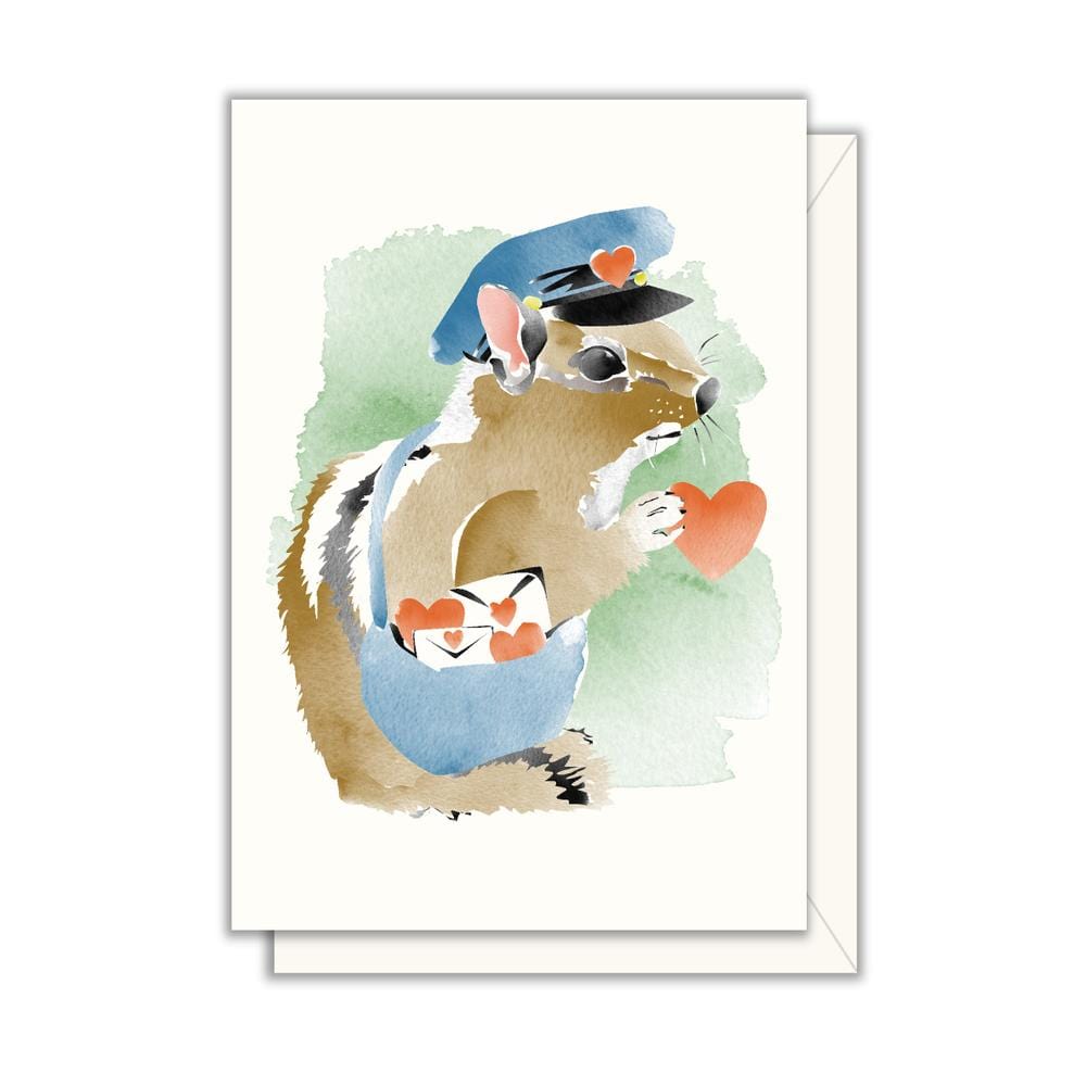 Driscoll Designs Single Card Chipmunk Mailman Enclosure Card