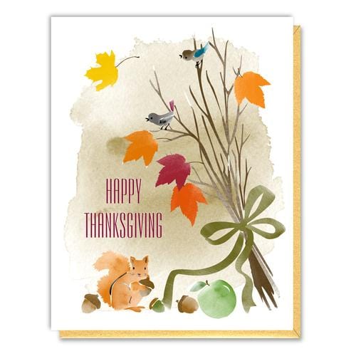 Driscoll Designs Single Card Thanksgiving Branches Greeting Card
