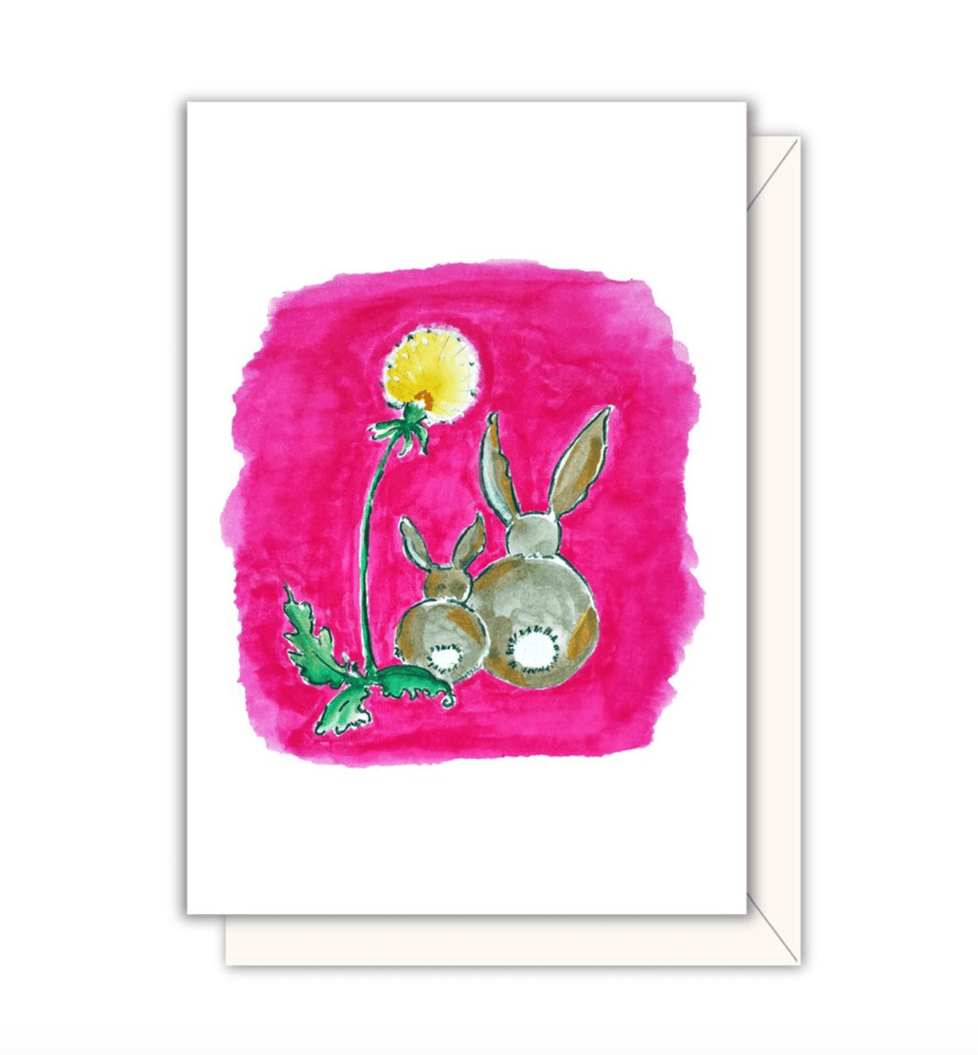 Driscoll Designs Single Card Two Bunnies Enclosure Card