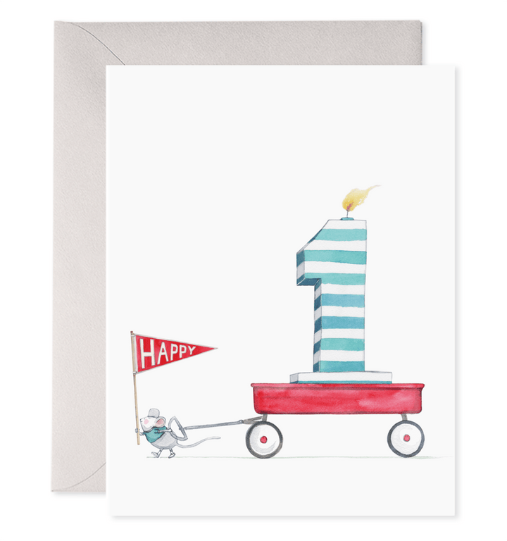 E. Frances Paper Card 1st Birthday Card