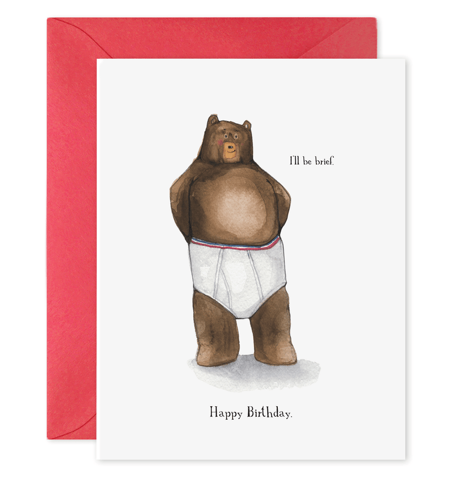 E. Frances Paper Card I'll Be Brief Birthday Card