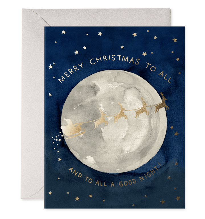 E. Frances Paper Single Card Santa Moon Card
