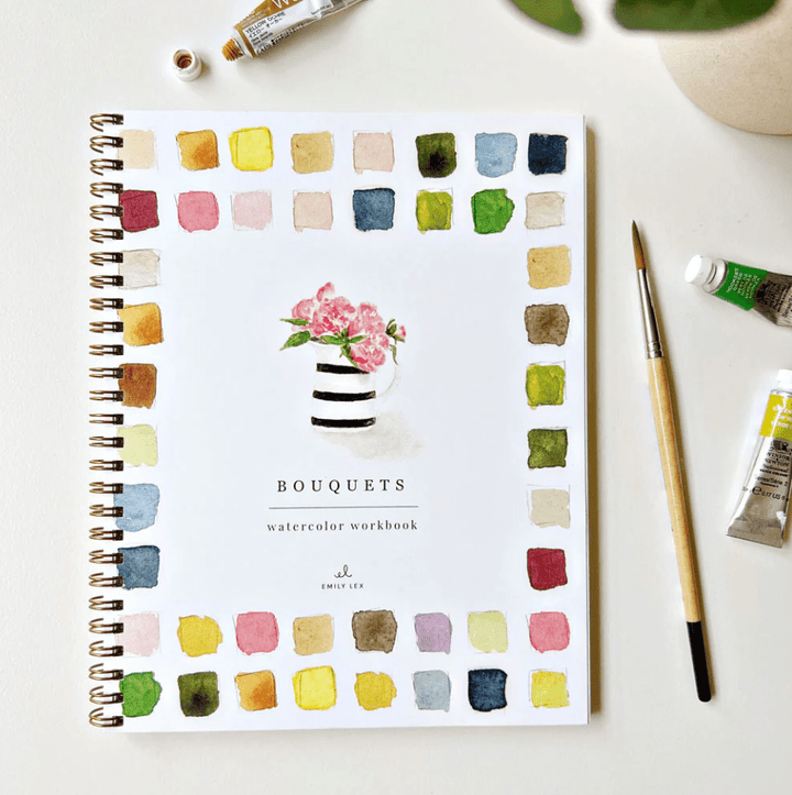 Emily Lex Art Supplies Watercolor Workbook: Bouquets