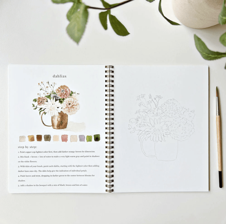 Emily Lex Art Supplies Watercolor Workbook: Bouquets