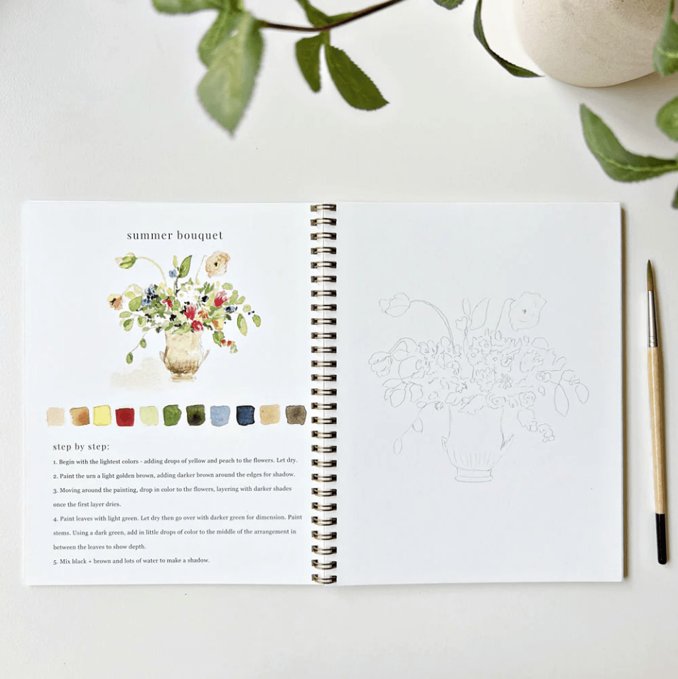 Emily Lex Art Supplies Watercolor Workbook: Bouquets