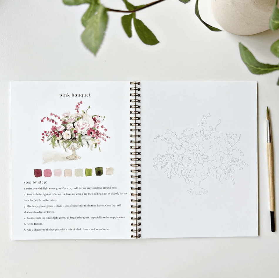 Emily Lex Art Supplies Watercolor Workbook: Bouquets