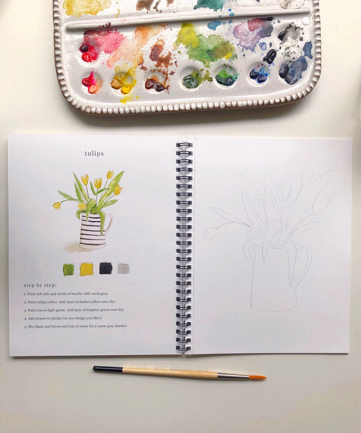 Emily Lex Art Supplies Watercolor Workbook: Flowers
