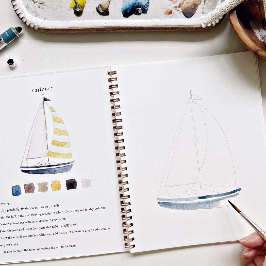 Emily Lex Art Supplies Watercolor Workbook: Seaside