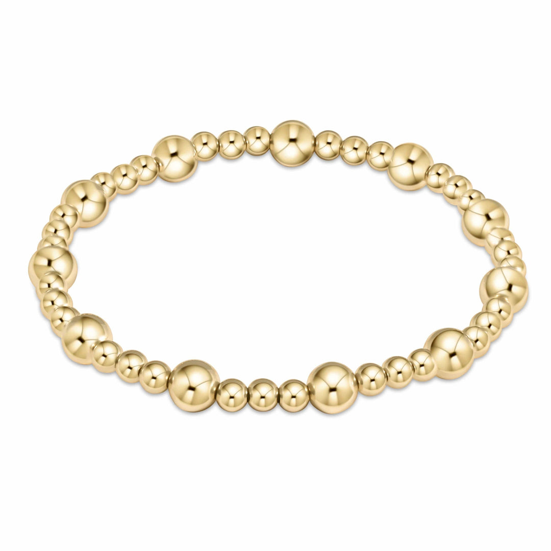 Enewton design Bracelet Classic Sincerity Pattern 6mm Gold Bead Bracelet
