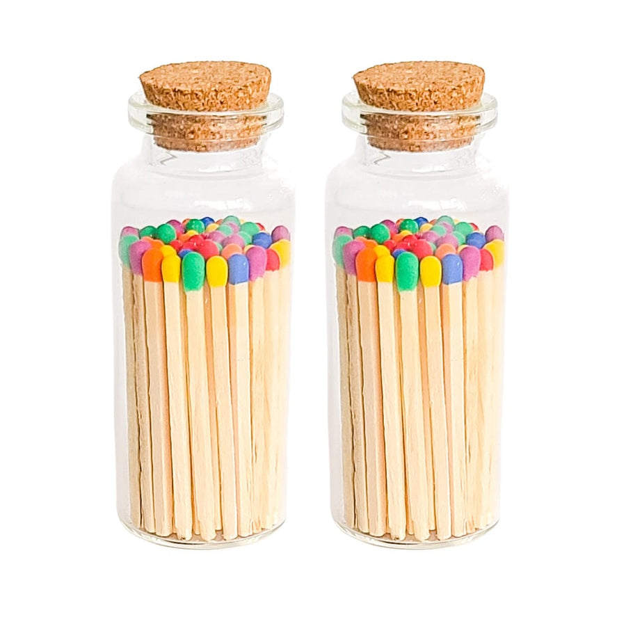 Enlighten the Occasion Matches Rainbow Mix Matches in Medium Corked Vial