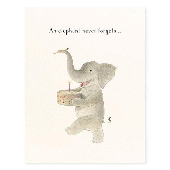 Felix Doolittle Card An Elephant Never Forgets Belated Birthday Card