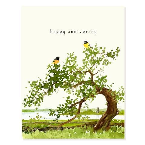 Felix Doolittle Card Goldfinches Anniversary Card